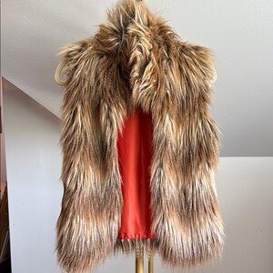 Jack Faux Fur Vest with Red Lining